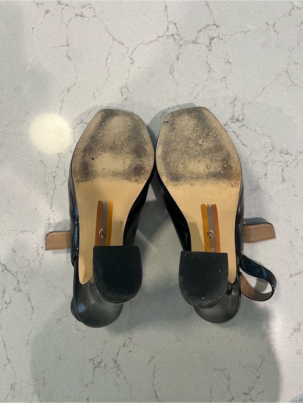 Sam Edelman Jildie Patent Slingback Block Heel Pumps - Picture 8 of 9